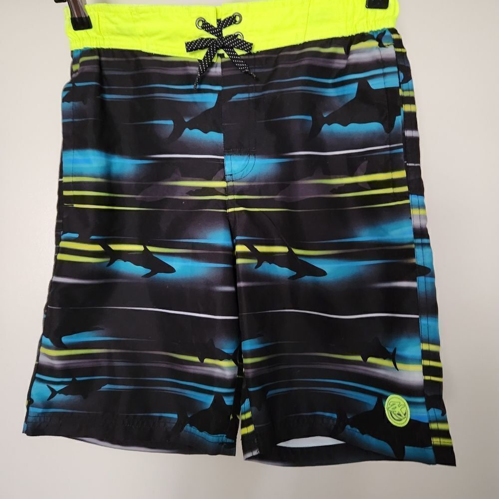 ZeroXPosur Boys Board Short Swim Trunks Shark Size Large 14/16